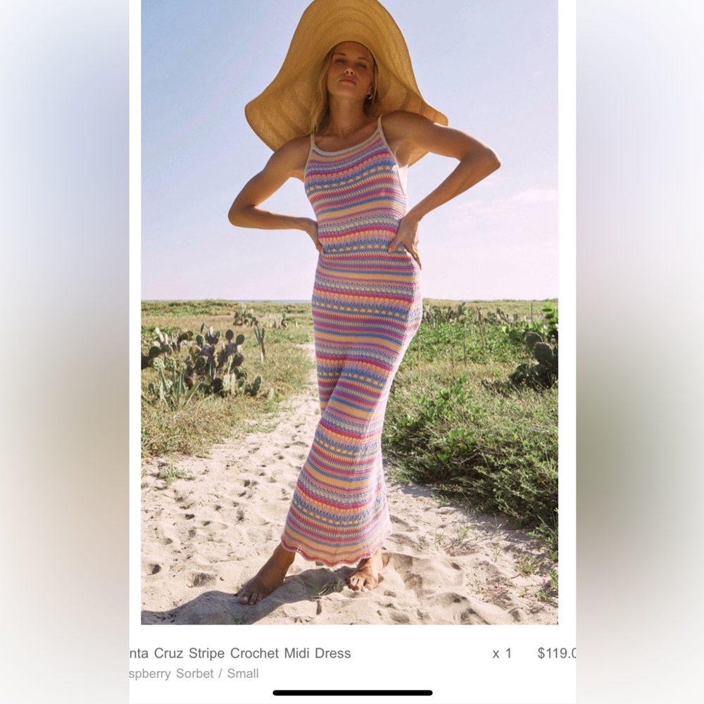 Z Supply Santa Cruz Stripe Crochet Midi Dress